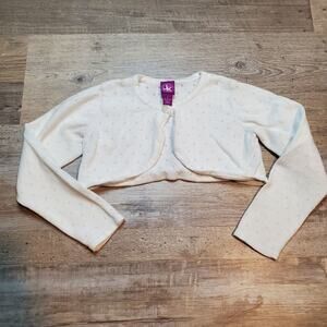 Jk girls size 5 white sleeve cropped cardigan